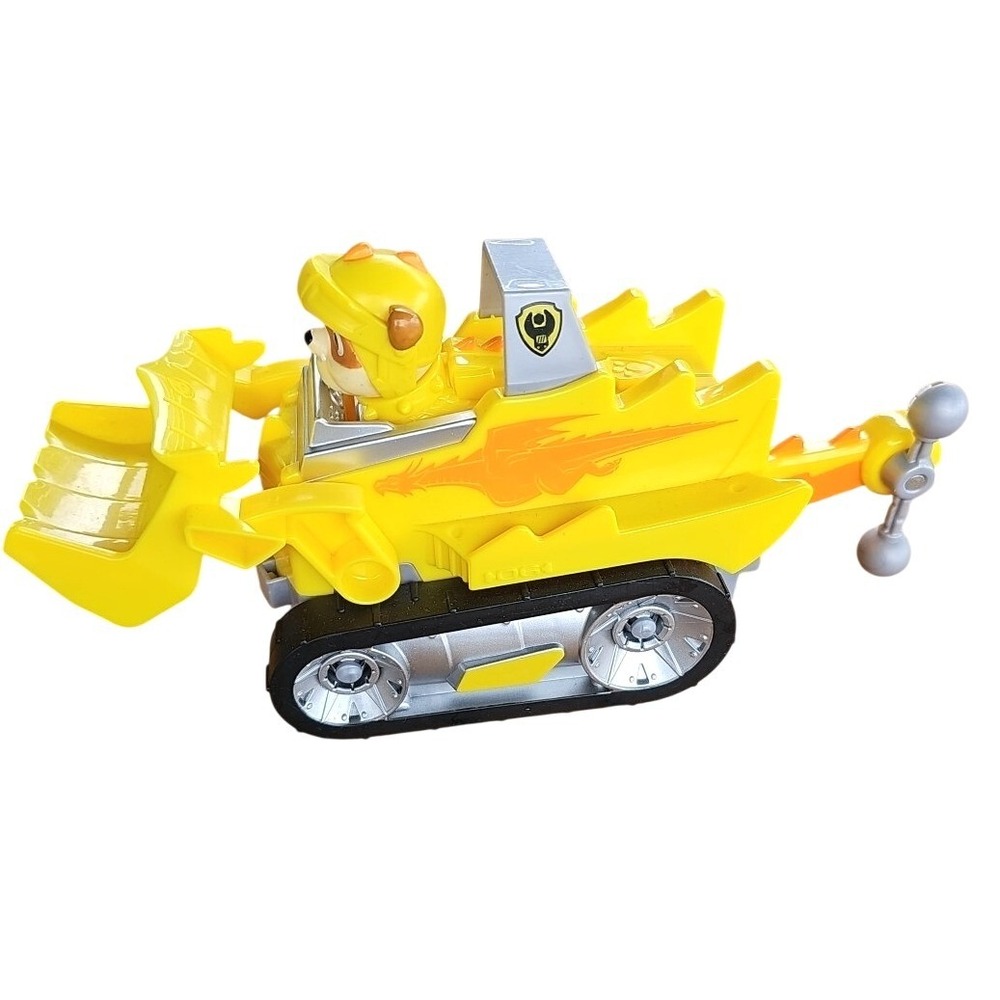Paw Patrol Rescue Knights Rubble Deluxe‎ Transforming Vehicle Figure Yellow Toy